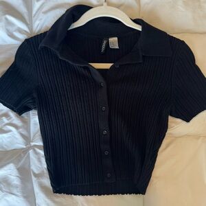 H&M Divided Black Ribbed Top